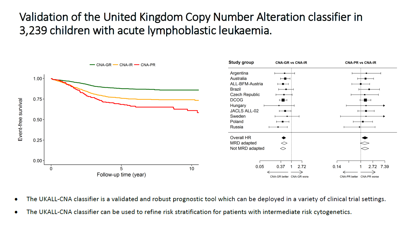 Validation of the United Kingdom Copy Number Alteration classifier in 3,239 children with acute lymphoblastic leukaemia